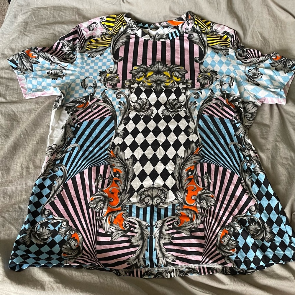 Versace tee shirt harlequin print size XL 46